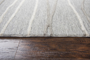 Alora Decor Geneva Hand-Tufted 100% Wool Runner, Gray & Ivory Wavy Lines, Soft Low-High Pile For Hallways GENGN101233552608