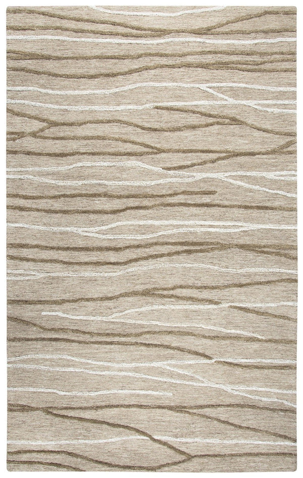 Alora Decor Geneva Hand-Tufted 100% Wool Beige Rug With Raised Branch Motif — Modern Organic Texture For Living 9' x 12' GENGN101312550912