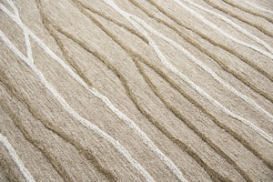 Alora Decor Geneva Hand-Tufted 100% Wool Runner — Beige With Ivory & Brown Branch Motif, Textured Gallery Quality GENGN101312552608