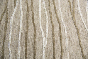 Alora Decor Geneva Hand-Tufted 100% Wool Runner — Beige With Ivory & Brown Branch Motif, Textured Gallery Quality GENGN101312552608