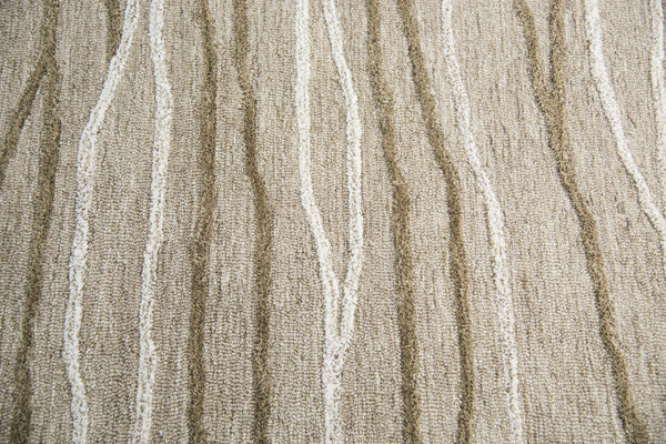 Alora Decor Geneva Hand-Tufted 100% Wool Runner — Beige With Ivory & Brown Branch Motif, Textured Gallery Quality GENGN101312552608