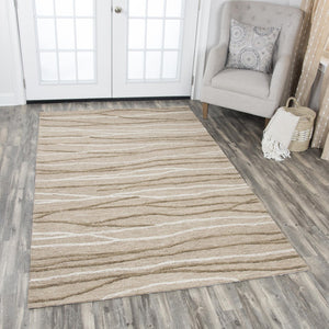 Alora Decor Geneva Hand-Tufted 100% Wool Runner — Beige With Ivory & Brown Branch Motif, Textured Gallery Quality GENGN101312552608