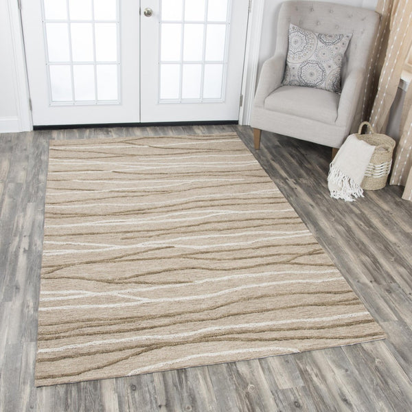 Alora Decor Geneva Hand-Tufted 100% Wool Runner — Beige With Ivory & Brown Branch Motif, Textured Gallery Quality GENGN101312552608