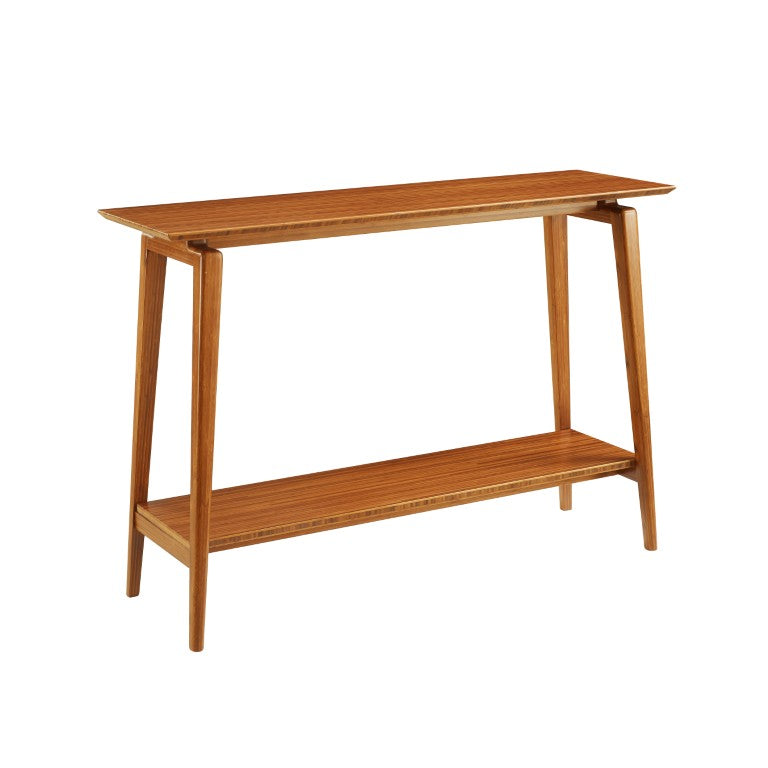 Greenington Antares Solid Bamboo Console Table Mid-century Splayed Legs Entryway Amber Finish GNA001AM