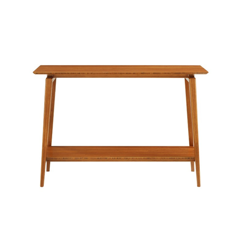 Greenington Antares Solid Bamboo Console Table Mid-century Splayed Legs Entryway Amber Finish GNA001AM