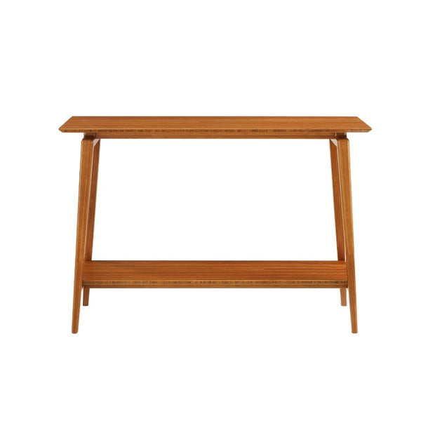 Greenington Antares Solid Bamboo Console Table Mid-century Splayed Legs Entryway Amber Finish GNA001AM