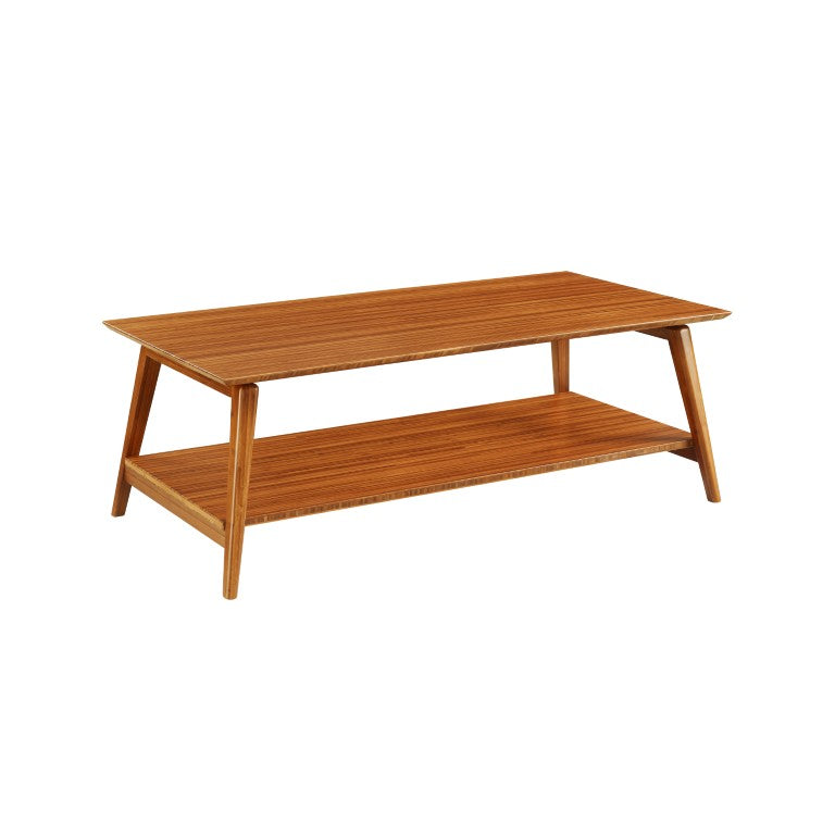Greenington Antares Solid Bamboo Two Tier Coffee Table Mid Century Modern Living Room GNA002AM