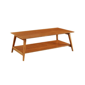 Greenington Antares Solid Bamboo Two Tier Coffee Table Mid Century Modern Living Room GNA002AM