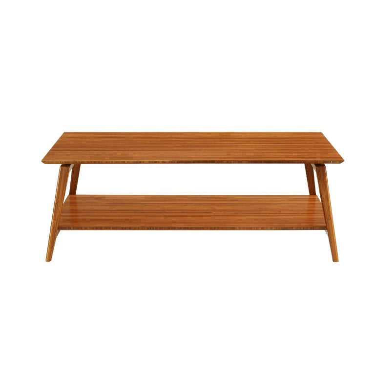 Greenington Antares Solid Bamboo Two Tier Coffee Table Mid Century Modern Living Room GNA002AM