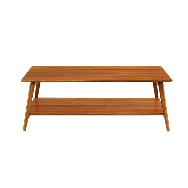Greenington Antares Solid Bamboo Two Tier Coffee Table Mid Century Modern Living Room GNA002AM