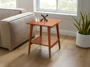 Greenington Antares Solid Bamboo Two-tier End Table Mid-century Modern Living Room Side Stand GNA003AM