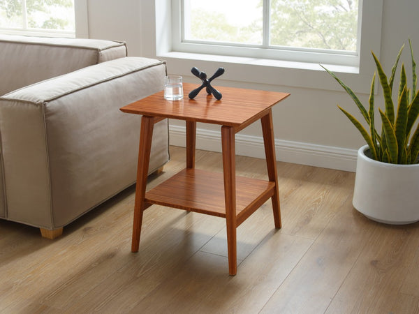 Greenington Antares Solid Bamboo Two-tier End Table Mid-century Modern Living Room Side Stand GNA003AM