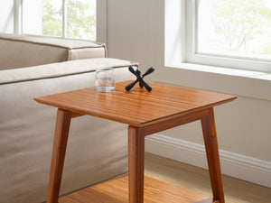 Greenington Antares Solid Bamboo Two-tier End Table Mid-century Modern Living Room Side Stand GNA003AM