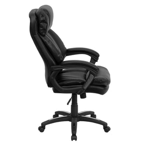 English Elm Iris Ergonomic High Back Executive Office Chair - Luxurious LeatherSoft, Plush Support & Chrome Accents GO-1097-BK-LEA-GG