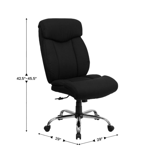 English Elm HERCULES Ergonomic Executive Office Chair for Big & Tall Users – 400 lb Capacity, Comfort & Style Black Fabric GO-1235-BK-FAB-GG