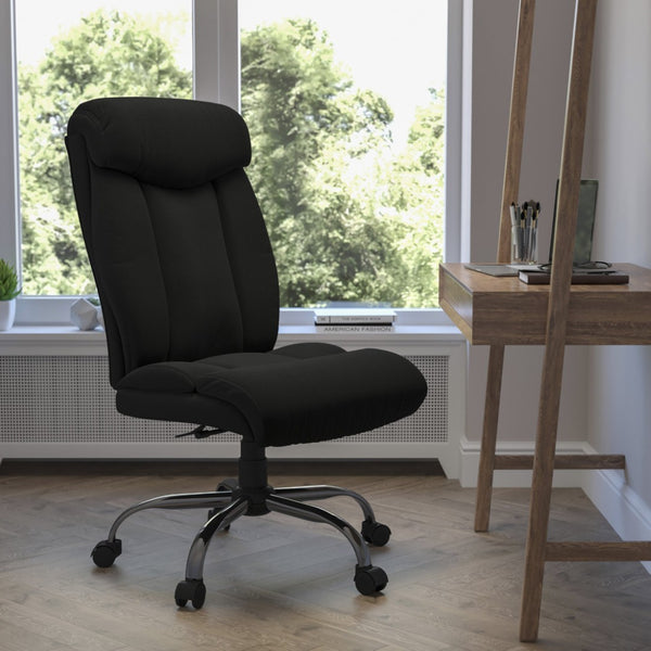 English Elm HERCULES Ergonomic Executive Office Chair for Big & Tall Users – 400 lb Capacity, Comfort & Style Black Fabric GO-1235-BK-FAB-GG
