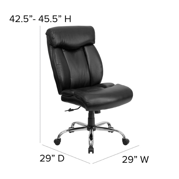 English Elm HERCULES Ergonomic Executive Office Chair for Big & Tall Users – 400 lb Capacity, Comfort & Style Black LeatherSoft GO-1235-BK-LEA-GG