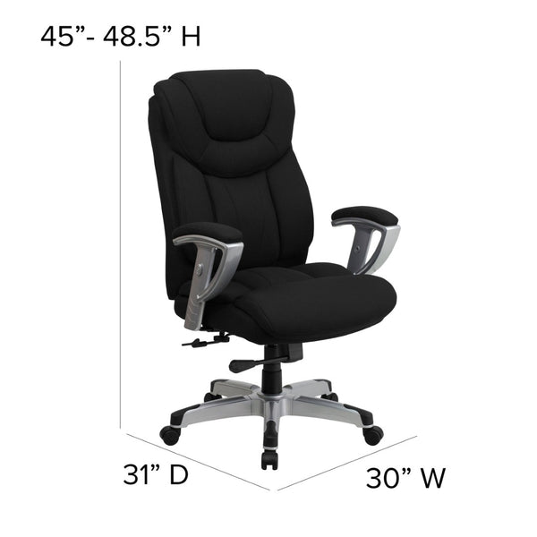 English Elm HERCULES Series Big & Tall Executive Ergonomic Office Chair with 400 lb Capacity and Adjustable Arms Black Fabric GO-1534-BK-FAB-GG