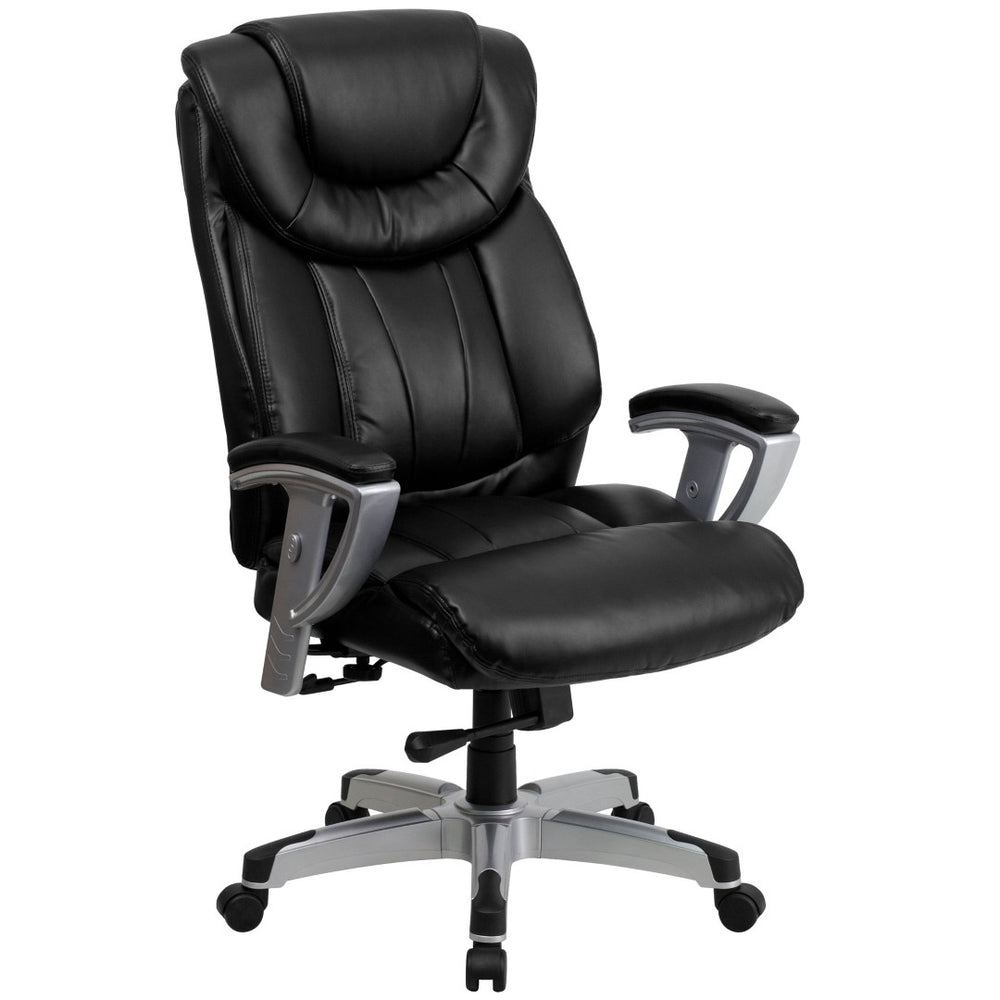 English Elm HERCULES Series Big & Tall Executive Ergonomic Office Chair with 400 lb Capacity and Adjustable Arms Black LeatherSoft GO-1534-BK-LEA-GG