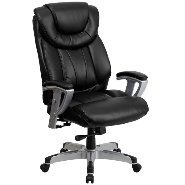 English Elm HERCULES Series Big & Tall Executive Ergonomic Office Chair with 400 lb Capacity and Adjustable Arms Black LeatherSoft GO-1534-BK-LEA-GG