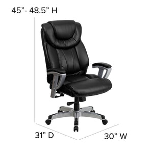 English Elm HERCULES Series Big & Tall Executive Ergonomic Office Chair with 400 lb Capacity and Adjustable Arms Black LeatherSoft GO-1534-BK-LEA-GG