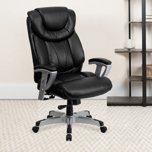 English Elm HERCULES Series Big & Tall Executive Ergonomic Office Chair with 400 lb Capacity and Adjustable Arms Black LeatherSoft GO-1534-BK-LEA-GG