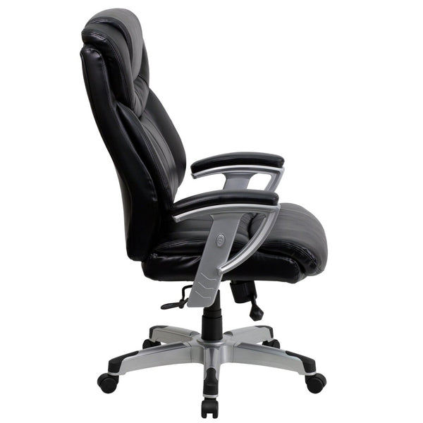 English Elm HERCULES Series Big & Tall Executive Ergonomic Office Chair with 400 lb Capacity and Adjustable Arms Black LeatherSoft GO-1534-BK-LEA-GG