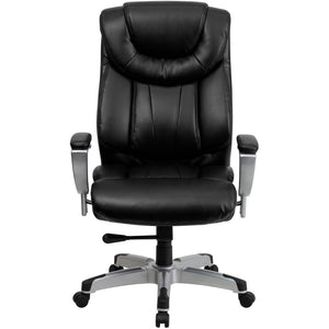 English Elm HERCULES Series Big & Tall Executive Ergonomic Office Chair with 400 lb Capacity and Adjustable Arms Black LeatherSoft GO-1534-BK-LEA-GG