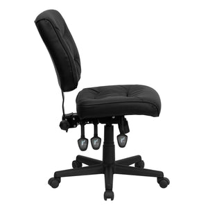 English Elm Cole Ergonomic Mid-Back Swivel Office Chair with LeatherSoft Upholstery for Ultimate Comfort & Style GO-1574-BK-GG