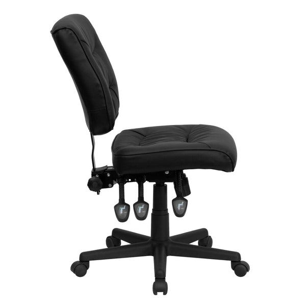 English Elm Cole Ergonomic Mid-Back Swivel Office Chair with LeatherSoft Upholstery for Ultimate Comfort & Style GO-1574-BK-GG