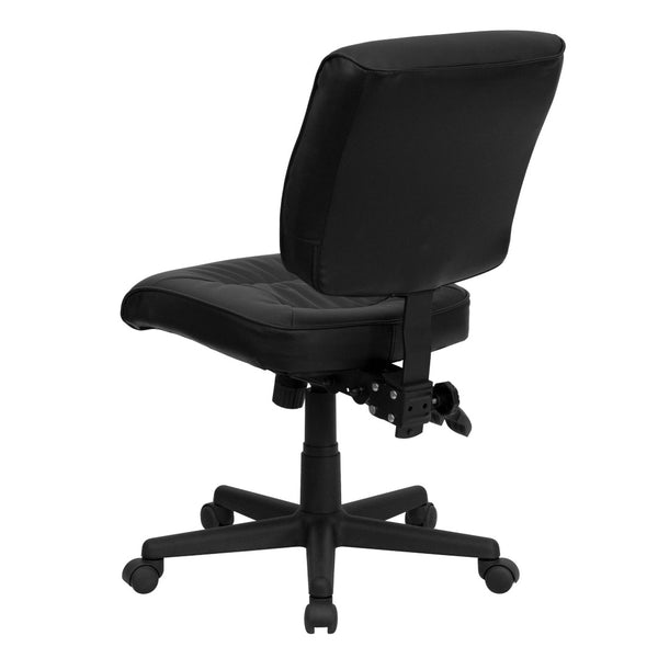 English Elm Cole Ergonomic Mid-Back Swivel Office Chair with LeatherSoft Upholstery for Ultimate Comfort & Style GO-1574-BK-GG