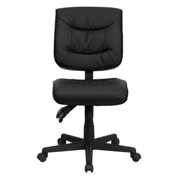 English Elm Cole Ergonomic Mid-Back Swivel Office Chair with LeatherSoft Upholstery for Ultimate Comfort & Style GO-1574-BK-GG