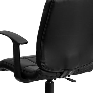 English Elm Clayton Mid-Back Quilted Vinyl Swivel Task Office Chair for Comfort, Style, and Versatile Use Black GO-1691-1-BK-A-GG