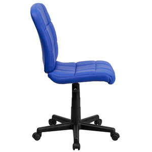 English Elm Clayton Mid-Back Quilted Vinyl Swivel Task Chair - Ergonomic Comfort for Home and Office Spaces Blue GO-1691-1-BLUE-GG