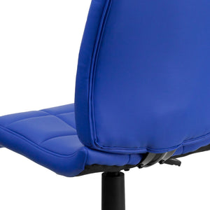 English Elm Clayton Mid-Back Quilted Vinyl Swivel Task Chair - Ergonomic Comfort for Home and Office Spaces Blue GO-1691-1-BLUE-GG