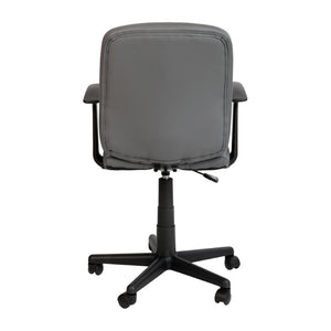 English Elm Clayton Mid-Back Quilted Vinyl Swivel Task Office Chair for Comfort, Style, and Versatile Use Gray GO-1691-1-GY-A-GG