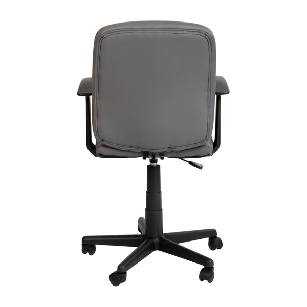 English Elm Clayton Mid-Back Quilted Vinyl Swivel Task Office Chair for Comfort, Style, and Versatile Use Gray GO-1691-1-GY-A-GG