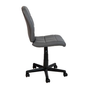 English Elm Clayton Mid-Back Quilted Vinyl Swivel Task Chair - Ergonomic Comfort for Home and Office Spaces Gray GO-1691-1-GY-GG