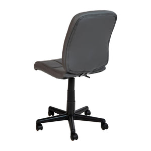 English Elm Clayton Mid-Back Quilted Vinyl Swivel Task Chair - Ergonomic Comfort for Home and Office Spaces Gray GO-1691-1-GY-GG