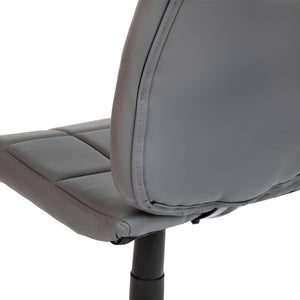 English Elm Clayton Mid-Back Quilted Vinyl Swivel Task Chair - Ergonomic Comfort for Home and Office Spaces Gray GO-1691-1-GY-GG