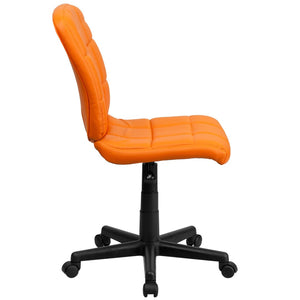 English Elm Clayton Mid-Back Quilted Vinyl Swivel Task Chair - Ergonomic Comfort for Home and Office Spaces Orange GO-1691-1-ORG-GG