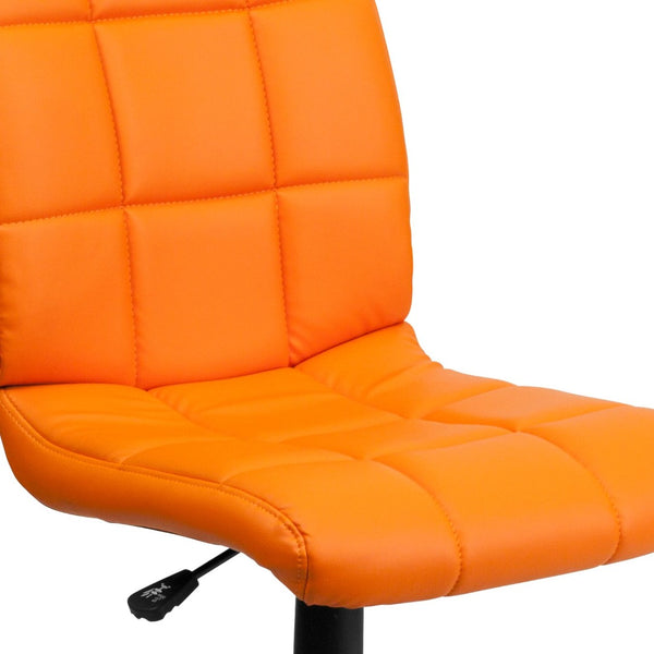 English Elm Clayton Mid-Back Quilted Vinyl Swivel Task Chair - Ergonomic Comfort for Home and Office Spaces Orange GO-1691-1-ORG-GG