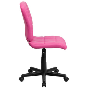 English Elm Clayton Mid-Back Quilted Vinyl Swivel Task Chair - Ergonomic Comfort for Home and Office Spaces Pink GO-1691-1-PINK-GG