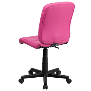 English Elm Clayton Mid-Back Quilted Vinyl Swivel Task Chair - Ergonomic Comfort for Home and Office Spaces Pink GO-1691-1-PINK-GG