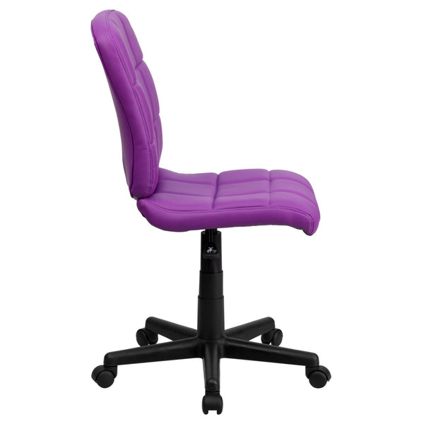 English Elm Clayton Mid-Back Quilted Vinyl Swivel Task Chair - Ergonomic Comfort for Home and Office Spaces Purple GO-1691-1-PUR-GG