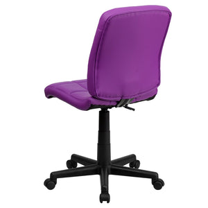English Elm Clayton Mid-Back Quilted Vinyl Swivel Task Chair - Ergonomic Comfort for Home and Office Spaces Purple GO-1691-1-PUR-GG