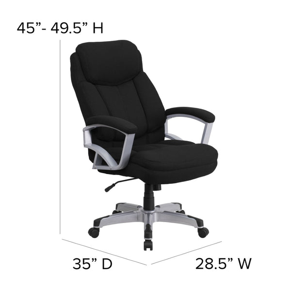 English Elm HERCULES Series Big & Tall 500 lb. Rated Ergonomic Executive Office Chair for Ultimate Comfort Black Fabric GO-1850-1-FAB-GG