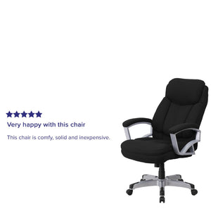 English Elm HERCULES Series Big & Tall 500 lb. Rated Ergonomic Executive Office Chair for Ultimate Comfort Black Fabric GO-1850-1-FAB-GG