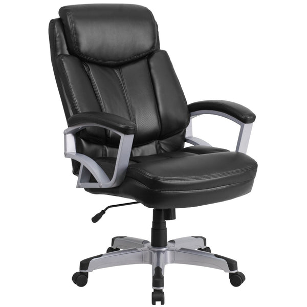 English Elm HERCULES Series Big & Tall 500 lb. Rated Ergonomic Executive Office Chair for Ultimate Comfort Black LeatherSoft GO-1850-1-LEA-GG