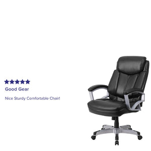 English Elm HERCULES Series Big & Tall 500 lb. Rated Ergonomic Executive Office Chair for Ultimate Comfort Black LeatherSoft GO-1850-1-LEA-GG